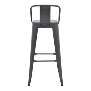 Σκαμπό μπαρ με πλάτη Utopia pakoworld μέταλλο σε ανθρακί απόχρωση 42x42x97εκ-270-000032