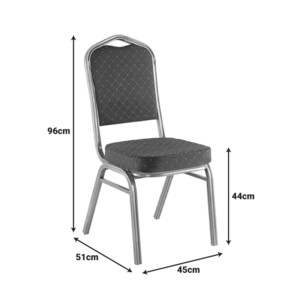 Καρέκλα συνεδρίου Hilton pakoworld στοιβαζόμενη ύφασμα μπλε-μέταλλο χρυσό 45x51x96εκ-270-000036