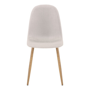 Καρέκλα Bella pakoworld ανοιχτό γκρι ύφασμα με πόδι μέταλλο σε φυσική απόχρωση 43.5x52x89εκ-270-000041