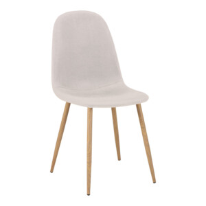 Καρέκλα Bella pakoworld ανοιχτό γκρι ύφασμα με πόδι μέταλλο σε φυσική απόχρωση 43.5x52x89εκ-270-000041