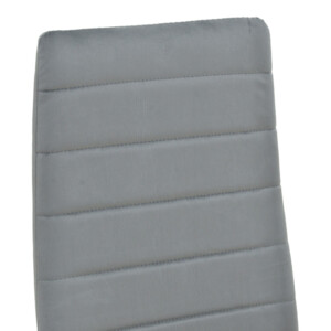 Καρέκλα Parker pakoworld βελούδο σε γκρι απόχρωση με μαύρα μεταλλικά πόδια 39.5x48x95εκ-270-000048