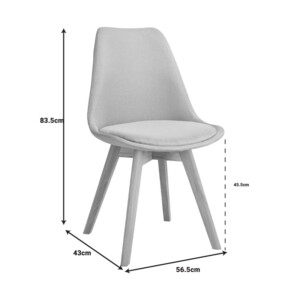 Καρέκλα Gaston pakoworld μπεζ ύφασμα και ξύλινο πόδι σε φυσική απόχρωση 48x55x83εκ-271-000015