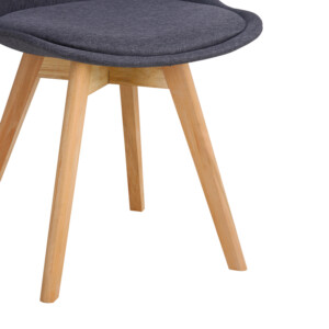 Καρέκλα Gaston pakoworld γκρι σκούρο ύφασμα και ξύλινο πόδι σε φυσική απόχρωση 48x55x83εκ-271-000016