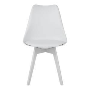 Καρέκλα Gaston I pakoworld PP-PU σε λευκή απόχρωση 48.5x53.5x81.5εκ-271-000037