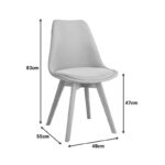 Καρέκλα Gaston I pakoworld PP-PU σε λευκή απόχρωση 48.5x53.5x81.5εκ-271-000037