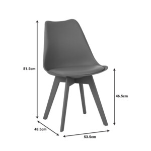 Καρέκλα Gaston I pakoworld PP-PU σε λευκή απόχρωση 48.5x53.5x81.5εκ-271-000037