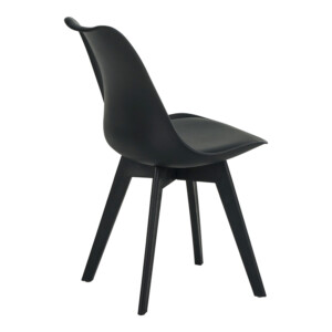 Καρέκλα Gaston I pakoworld PP-PU σε μαύρη απόχρωση 48.5x53.5x81.5εκ-271-000038