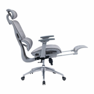 Καρέκλα γραφείου διευθυντή με υποπόδιο Thelonius pakoworld mesh γκρι-275-000001