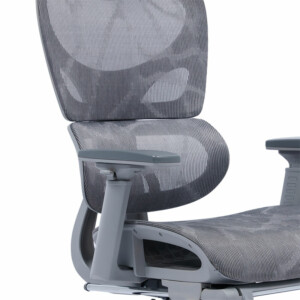 Καρέκλα γραφείου διευθυντή με υποπόδιο Thelonius pakoworld mesh γκρι-275-000001