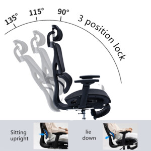 Καρέκλα γραφείου διευθυντή με υποπόδιο Thelonius pakoworld mesh μαύρο-275-000002