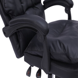 Καρέκλα γραφείου διευθυντή με υποπόδιο Dietina pakoworld pu σε μαύρη απόχρωση 60x50x105-115εκ-277-000012