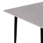 Τραπέζι Gustas pakoworld γκρι μαρμάρου sintered stone-μαύρο μέταλλο 160x80x75εκ-278-000006
