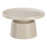 Τραπέζι σαλονιού Ginoze pakoworld μέταλλο σε cappuccino απόχρωση Φ70x41εκ-278-000030