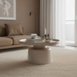 Τραπέζι σαλονιού Ginoze pakoworld μέταλλο σε cappuccino απόχρωση Φ70x41εκ-278-000030