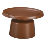 Τραπέζι σαλονιού Ginoze pakoworld μέταλλο σε καφέ απόχρωση Φ70x42