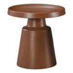 Βοηθητικό τραπέζι Ginoze pakoworld μέταλλο σε καφέ απόχρωση Φ50x50.5εκ-278-000036