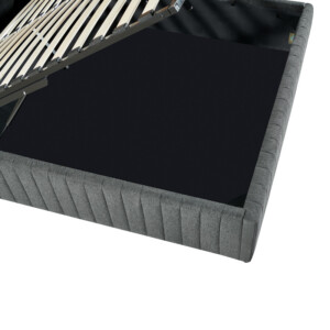 Κρεβάτι διπλό Zilin pakoworld ύφασμα ανθρακί με αποθηκευτικό χώρο 160x200εκ-279-000001