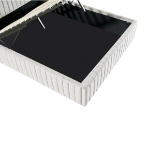 Κρεβάτι διπλό Zilin pakoworld ύφασμα γκρι-μπεζ με αποθηκευτικό χώρο 160x200εκ-279-000002