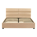 Κρεβάτι διπλό Anay pakoworld με συρτάρι ύφασμα μπεζ 160x200εκ-279-000003