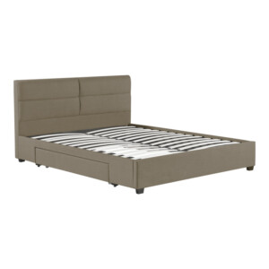 Κρεβάτι διπλό Anay pakoworld με συρτάρι ύφασμα μπεζ 160x200εκ-279-000004