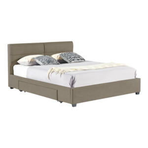 Κρεβάτι διπλό Anay pakoworld με συρτάρι ύφασμα μπεζ 160x200εκ-279-000004