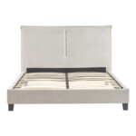 Κρεβάτι διπλό Majus pakoworld ύφασμα γκρι-μπεζ 160x200εκ-279-000010