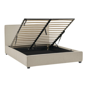 Κρεβάτι διπλό Bedka pakoworld ύφασμα γκρι με αποθηκευτικο χώρο160x200εκ-279-000012