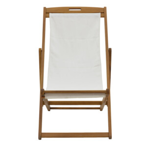 Σεζλόνγκ Franclow pakoworld ξύλο ακακίας φυσικό-πανί pvc λευκό-282-000005