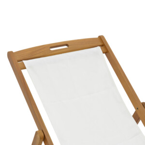 Σεζλόνγκ Franclow pakoworld ξύλο ακακίας φυσικό-πανί pvc λευκό-282-000005