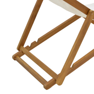 Σεζλόνγκ Franclow pakoworld ξύλο ακακίας φυσικό-πανί pvc λευκό-282-000005