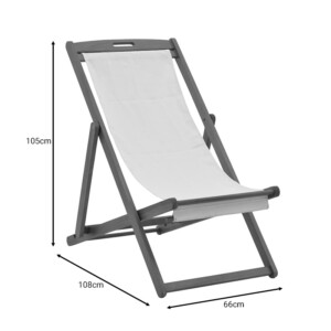 Σεζλόνγκ Franclow pakoworld ξύλο ακακίας φυσικό-πανί pvc λευκό-282-000005