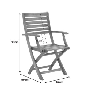 Πολυθρόνα Gorpo pakoworld πτυσσόμενη ξύλο ακακίας φυσικό 57x59x93εκ-282-000010