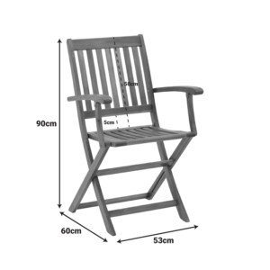 Πολυθρόνα Joter pakoworld πτυσσόμενη ξύλο ακακίας φυσικό 53x60x90εκ-282-000011