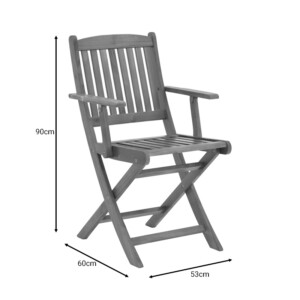 Πολυθρόνα Recofly pakoworld πτυσσόμενη ξύλο ακακίας φυσικό 52x53x85εκ-282-000015