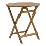 Τραπεζαρία Mobie-Carpuva pakoworld σετ 3τεμ πτυσσόμενο φυσικό μασίφ ξύλο ακακίας Φ70x74εκ-282-000050