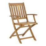 Τραπεζαρία Mobie-Carpuva pakoworld σετ 3τεμ πτυσσόμενο φυσικό μασίφ ξύλο ακακίας Φ70x74εκ-282-000050