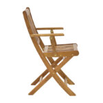 Τραπεζαρία Recofly-Carpuva pakoworld σετ 3τεμ πτυσσόμενο φυσικό μασίφ ξύλο ακακίας Φ70x74εκ-282-000051