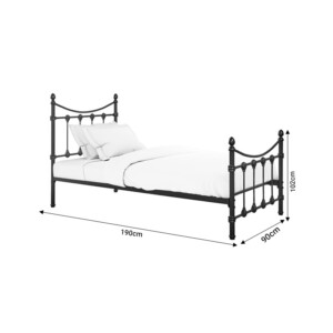 Κρεβάτι Beowulf pakoworld μαύρο μεταλλικό 90x190εκ-285-000016