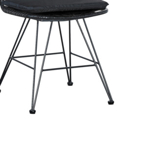 Καρέκλα κήπου Naoki pakoworld με μαξιλάρι pe μαύρο-μέταλλο μαύρο πόδι 44x58x82εκ-286-000004