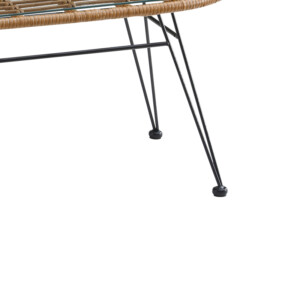 Τραπέζι Naoki pakoworld μαύρο μέταλλο-pe φυσικό-γυαλί 100x45x46εκ-286-000009