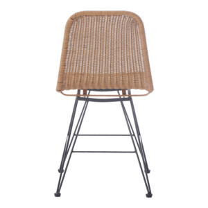 Καρέκλα Pamela pakoworld pe rattan σε φυσική απόχρωση και μαύρα μεταλλικά πόδια 44x58x82εκ-286-000015