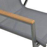 Τραπεζαρία Azelie-Lafla pakoworld σετ 7τεμ ανθρακί ύφασμα-ανθρακί αλουμίνιο 160-240x90x75εκ-288-000009