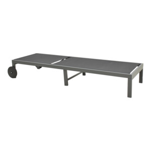 Ξαπλώστρα Mailo pakoworld ανθρακί αλουμίνιο και textilene σε μαύρη απόχρωση 71x206x30εκ-288-000022