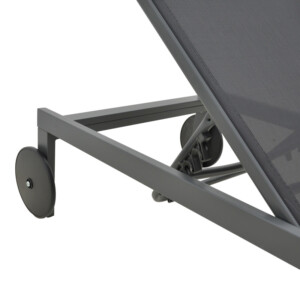 Ξαπλώστρα Mailo pakoworld ανθρακί αλουμίνιο και textilene σε μαύρη απόχρωση 71x206x30εκ-288-000022