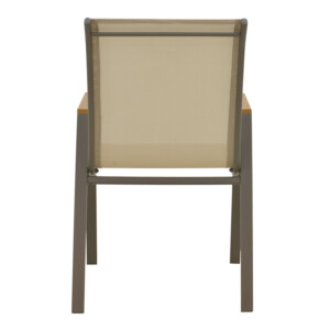 Πολυθρόνα Azelie pakoworld στοιβαζόμενη σαμπανιζέ αλουμίνιο και textilene σε ανοιχτή γκρι απόχρωση 56x75x88εκ-288-000026