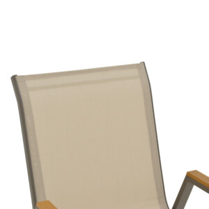 Πολυθρόνα Azelie pakoworld στοιβαζόμενη σαμπανιζέ αλουμίνιο και textilene σε ανοιχτή γκρι απόχρωση 56x75x88εκ-288-000026