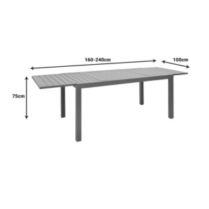 Τραπέζι επεκτεινόμενο Lafla pakoworld αλουμίνιο σε σαμπανιζέ απόχρωση 160-240x90x75εκ-288-000027