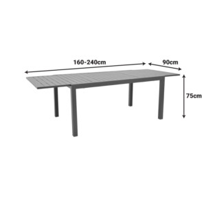 Τραπέζι επεκτεινόμενο Lafla pakoworld αλουμίνιο σε σαμπανιζέ απόχρωση 160-240x90x75εκ-288-000027