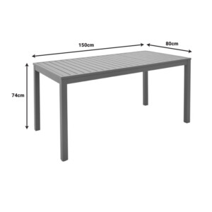 Τραπέζι Kliton pakoworld αλουμίνιο σε σαμπανιζέ απόχρωση 150x80x74εκ-288-000028