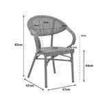 Πολυθρόνα Isaia pakoworld μαύρο αλουμίνιο-textilene μαύρο 57x57x83εκ-289-000001